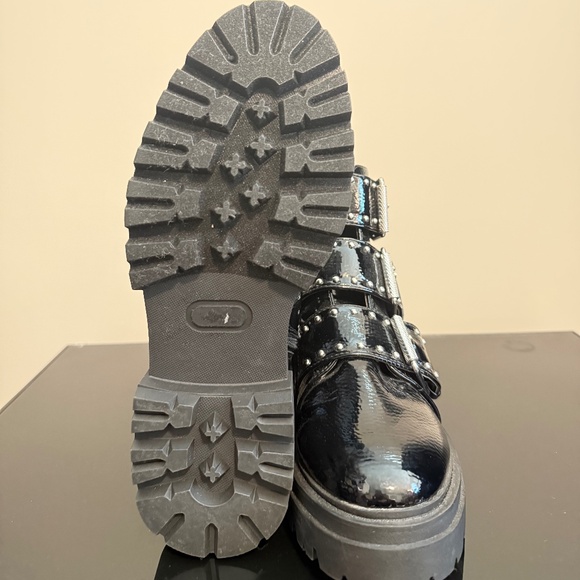 Steve New York Black Leather Boots with Silver Buckles - Picture 3 of 3